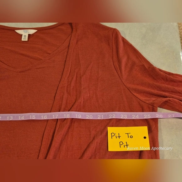 Rust Red Long Sleeve Tunic Shirt - Picture 6 of 8